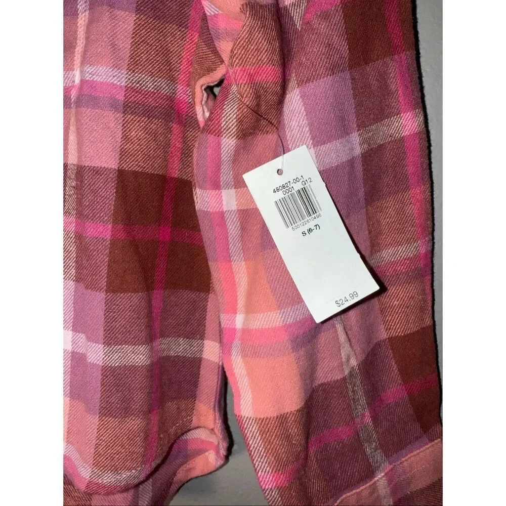 Old navy plaid button up long sleeve S (6-7) NWT #660